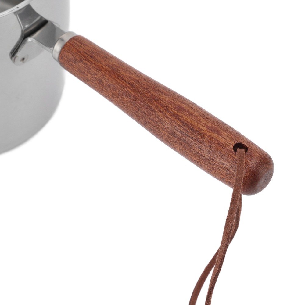 Baby Food Warmer - Küchenwerkzeug 450ML Butterwärmer Edelstahl mit Holzgriff