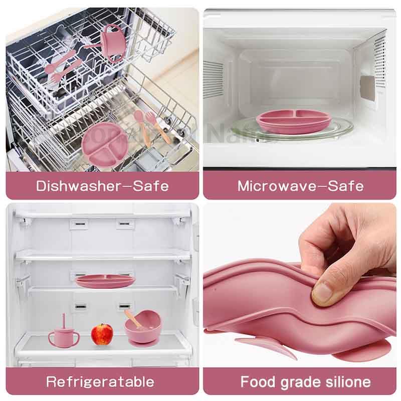 6Pcs Silikon Geschirr Für Kind – Baby Food Menu Bewertung und Preis