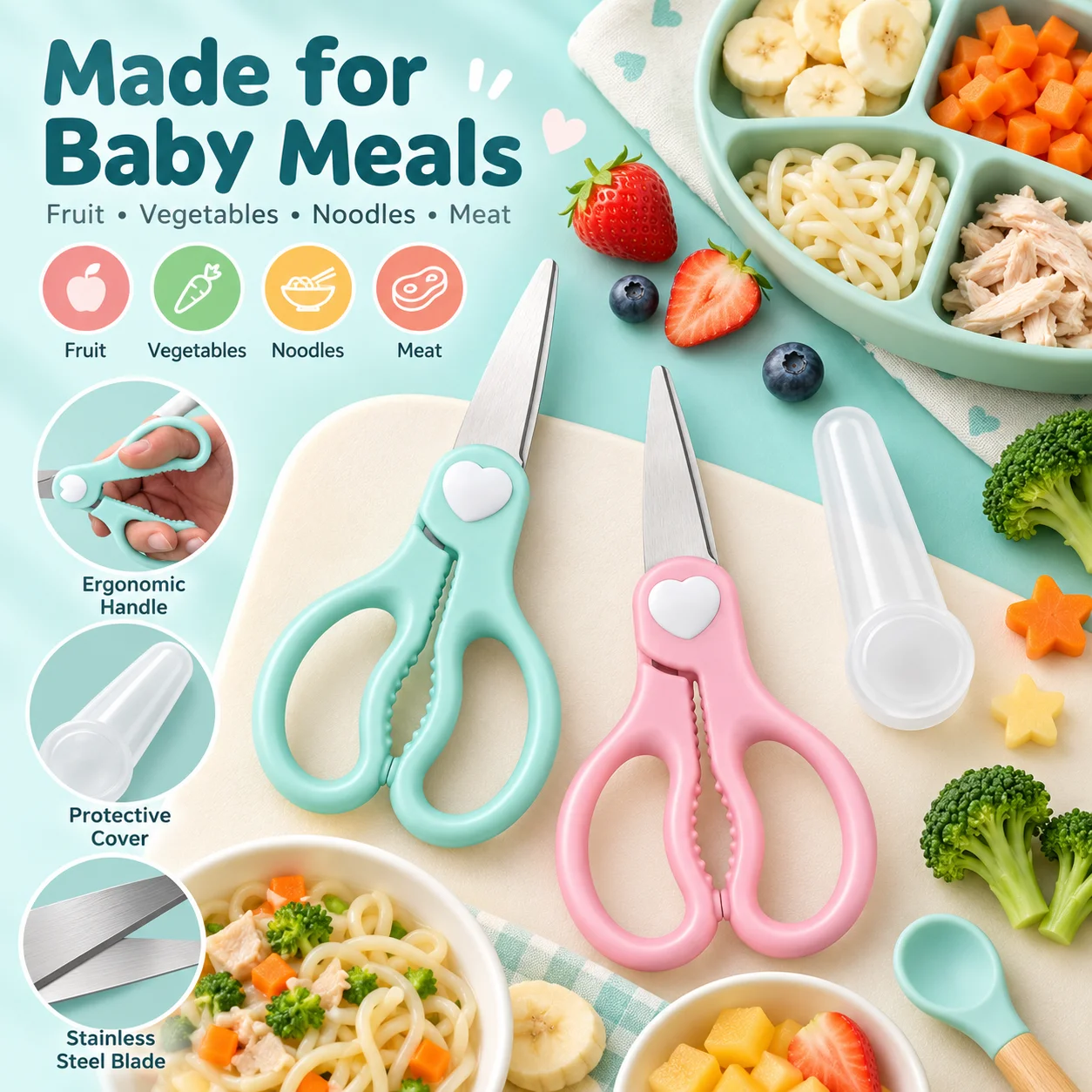 Baby-Schneideschere, tragbar,  – Baby Food Scissors Bewertung und Preis